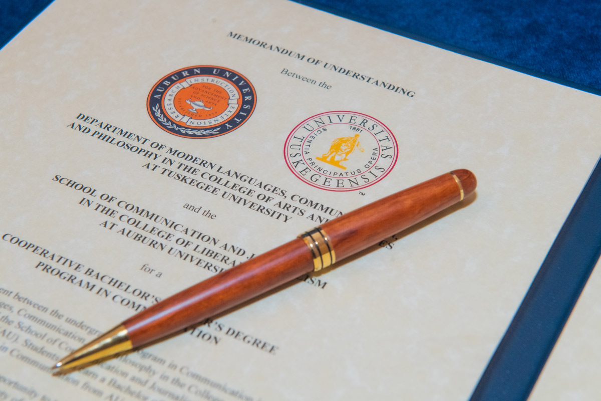 Signed partnership between Tuskegee and Auburn University