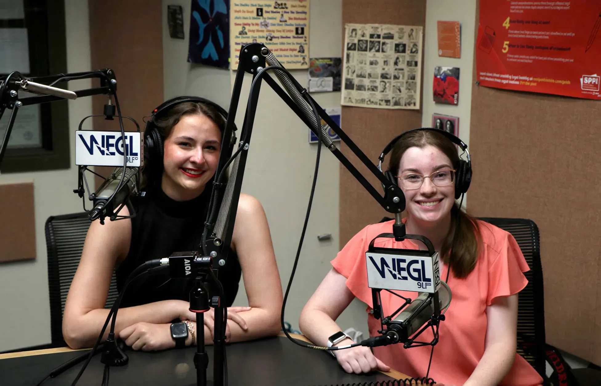 Sofia and Victoria hosting podcast